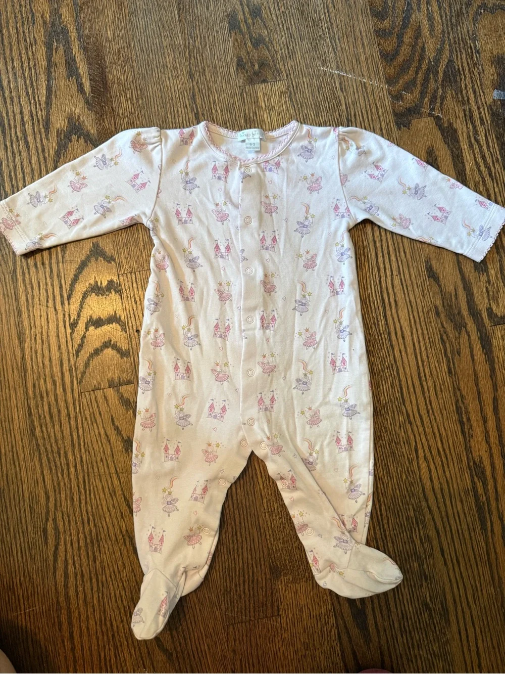 Kissy Kissy Light Pink Princess Print Footed One-Piece